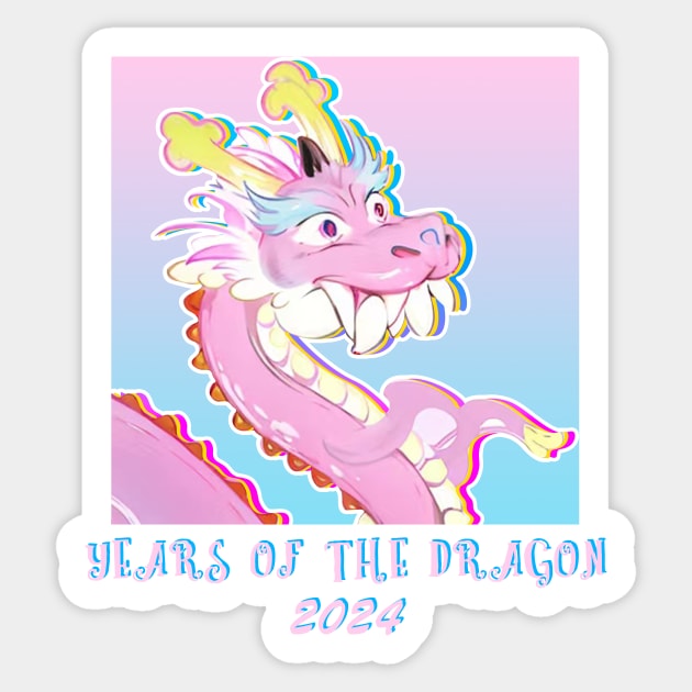 Golden Years of the Dragon 2024 Sticker by LycheeDesign